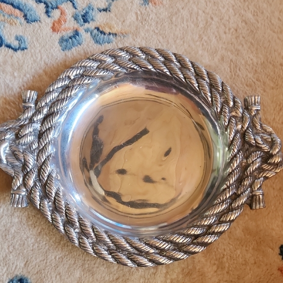 Rare Silver Rope Design Decorative Bowl - Picture 2 of 5